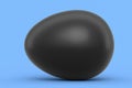 Farm organic black egg on blue background Royalty Free Stock Photo