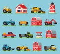 Farm Orthogonal Flat Icons Set Royalty Free Stock Photo