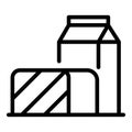 Farm pack milk icon, outline style