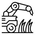 Farm plant machine icon, outline style