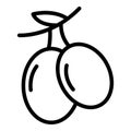 Farm plums icon, outline style Royalty Free Stock Photo
