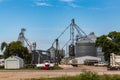 Farm produce storage system. Complex modern grain elevator