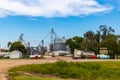 Farm produce storage system. Complex modern grain elevator