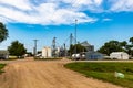 Farm produce storage system. Complex modern grain elevator