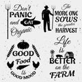 Farm Quotes Monochrome Set