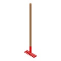 Farm rake icon, isometric style