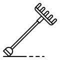 Farm rake icon, outline style