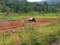 A farm that is ready to start cultivation and a farm that has started cultivation