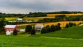 Farm in the rolling hills of rural York County, Pennsylvania. Royalty Free Stock Photo