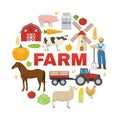 Farm Round Design Royalty Free Stock Photo