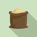 Farm sack compost icon, flat style