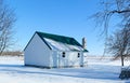 Winter Snowy Farm shed Royalty Free Stock Photo