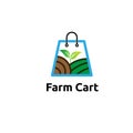 Farm shopping cart logo vector concept, icon, element, and template for company