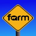 Farm sign with cow Royalty Free Stock Photo