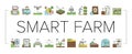 farm smart agriculture farmer icons set vector Royalty Free Stock Photo