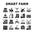 farm smart agriculture farmer icons set vector Royalty Free Stock Photo