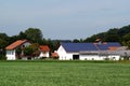 Farm with solar power plant Royalty Free Stock Photo