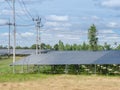 Farm of solarcell againts sky Royalty Free Stock Photo