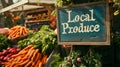 Farm Stand Sign: Local Produce - AI Generated