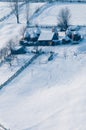 Farm, Stead in Winter at Mountains Royalty Free Stock Photo