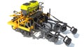 Farm Subsoiler 3D rendering on white background Royalty Free Stock Photo