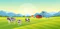 Farm Summer Landscape Composition Royalty Free Stock Photo