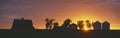 Farm at Sunset, Royalty Free Stock Photo