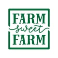 Farm sweet farm hand drawn typography. Vector illustration.