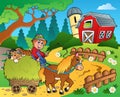 Farm theme with red barn 8