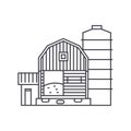 Farm thin line icon concept. Farm linear vector sign, symbol, illustration.