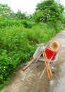 Farm tools on organic farm Royalty Free Stock Photo