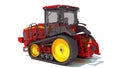 Farm Track Tractor 3D rendering on white background Royalty Free Stock Photo