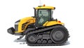 Farm Track Tractor 3D rendering on white background Royalty Free Stock Photo