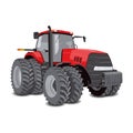 Farm tractor with big wheels. Royalty Free Stock Photo