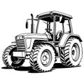 Farm tractor coloring page Royalty Free Stock Photo