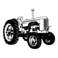 Farm Tractor, Harvest, Farmer Vehicle, Stencil, Silhouette, Vector Clip Art Royalty Free Stock Photo