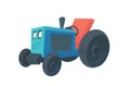 Farm tractor. Service vehicle. Heavy machinery for field and earthworks.