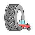 farm tractor tires color icon vector illustration