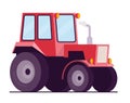 Farm tractor, Vector flat style illustration, Isolated on white background, eps10 vector Royalty Free Stock Photo