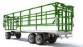 Farm Trailer 3D rendering on white background