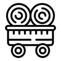 Farm trailer icon outline vector. Plant farmer