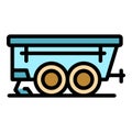 Farm trailer icon vector flat