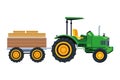 Farm truck tractor and trailer Royalty Free Stock Photo