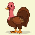 Farm Turkey Isolated, Vector Illustration