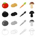 Farm, vegetarian, diet and other web icon in cartoon style.Vitamins, lettuce, vegetableicons in set collection.