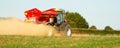 Farm Vehicle spreading lime onto a field Royalty Free Stock Photo