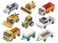 Farm Vehicles Isometric Set Royalty Free Stock Photo