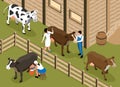 Farm Veterinary Isometric Composition