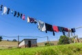 Farm Washing Clothes Line Royalty Free Stock Photo