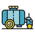 Farm water cistern icon color outline vector